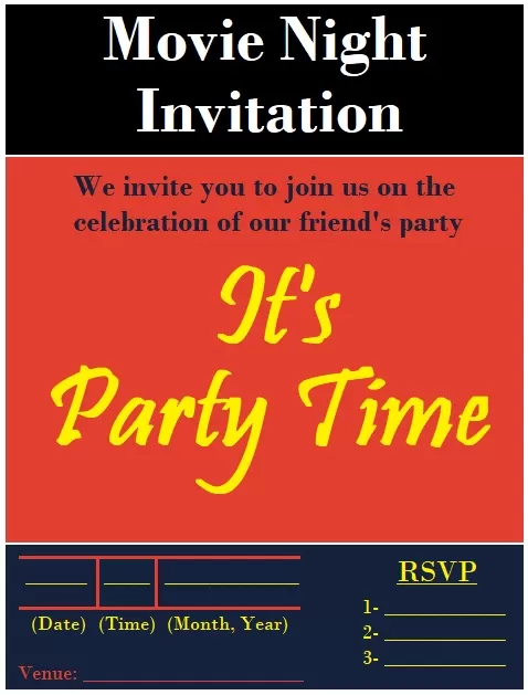 Movie Night Invitation Template