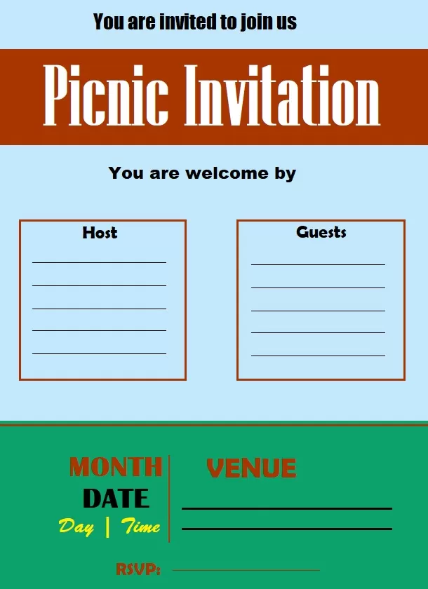 Picnic Invitation Template