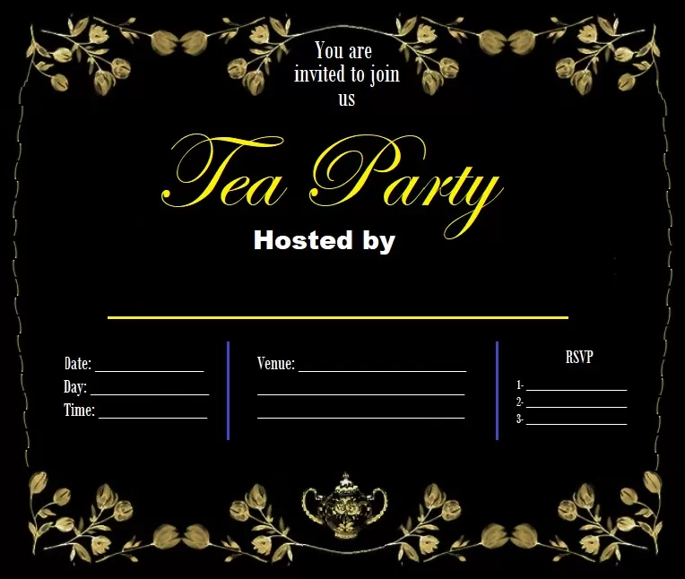 Tea Party Invitation Template