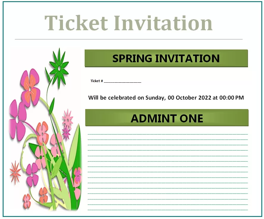 Ticket Invitation Template