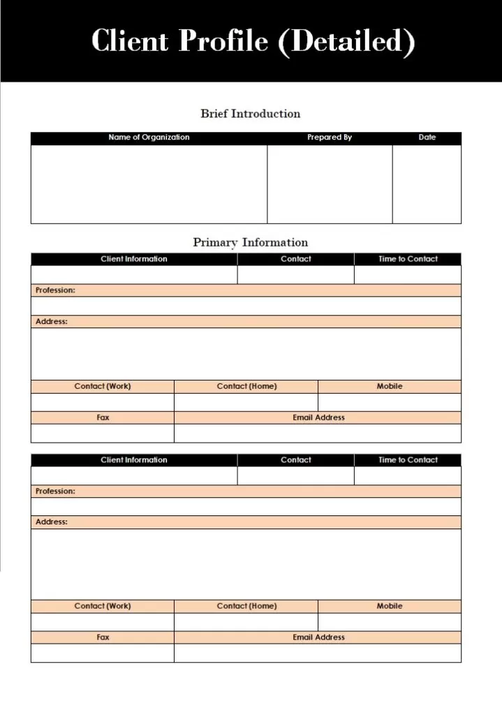 Client Profile Template