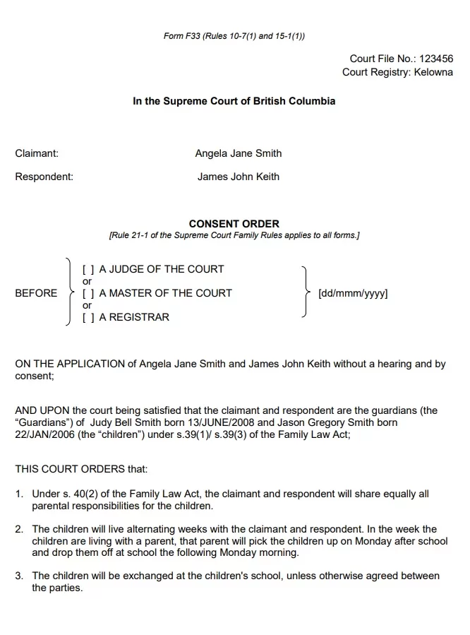 Consent Order Template Free Word Excel Templates Consent Order Template Free Word Excel Templates