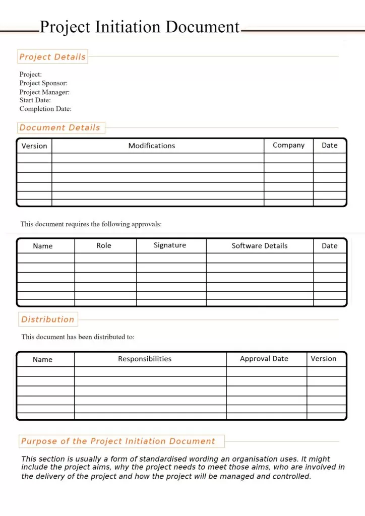 Project Initiation Document Template