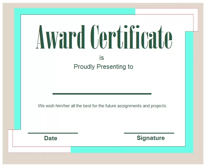 Award Certificate Template