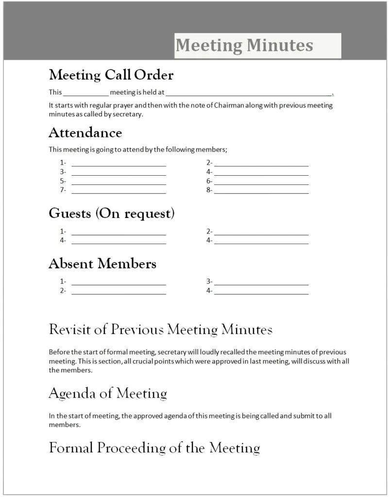 Meeting Minutes Template