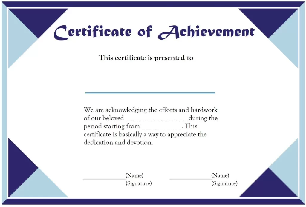 Achievement Certificate Template