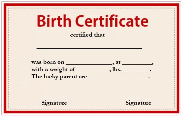 Birth Certificate Template