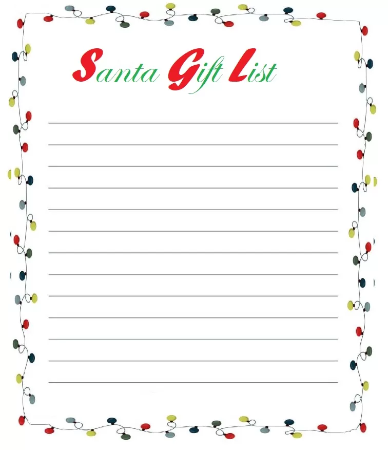 Santa Gift List Template