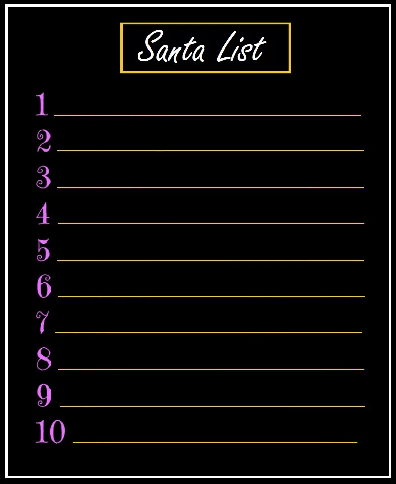 Santa List Template