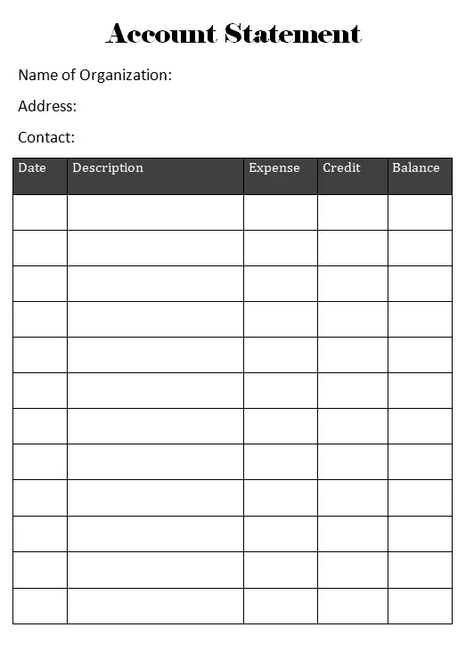 Account Statement Template