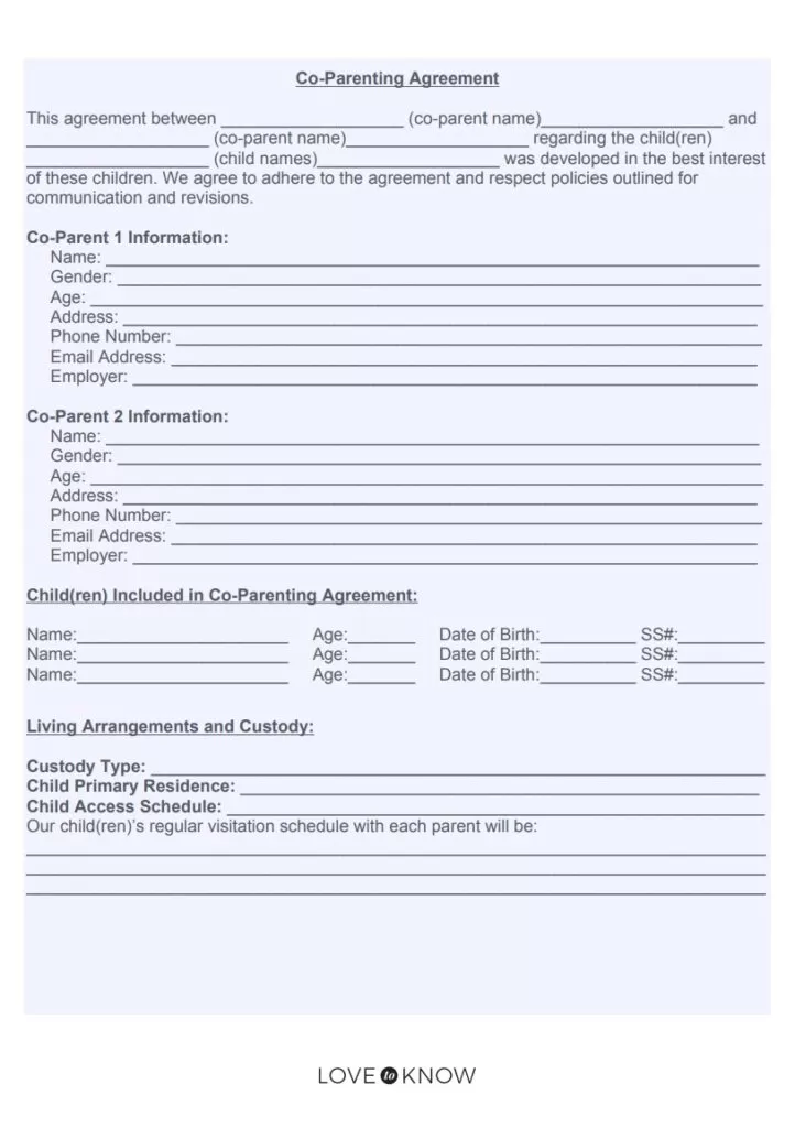 Co-parenting Agreement Template