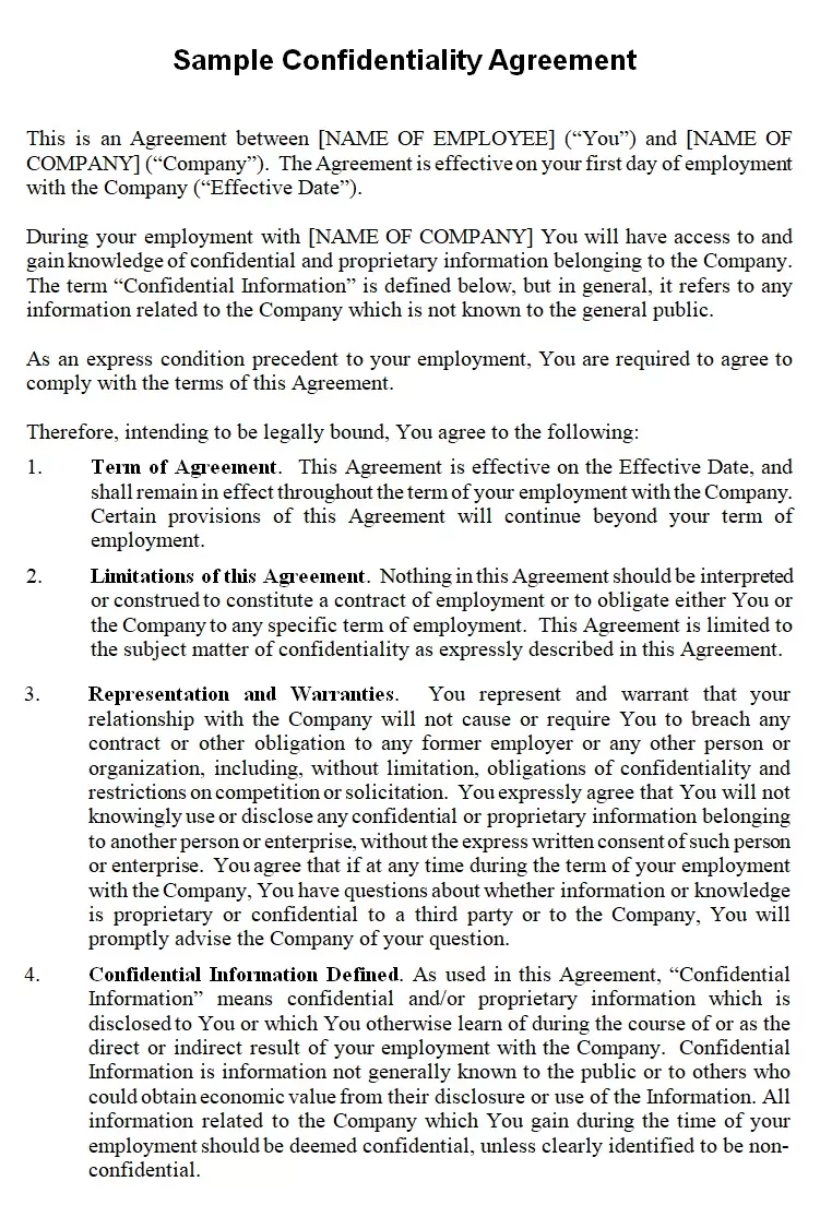 Printable Confidentiality Agreement Template Free Word Excel Templates Printable Confidentiality Agreement Template Free Word Excel Templates