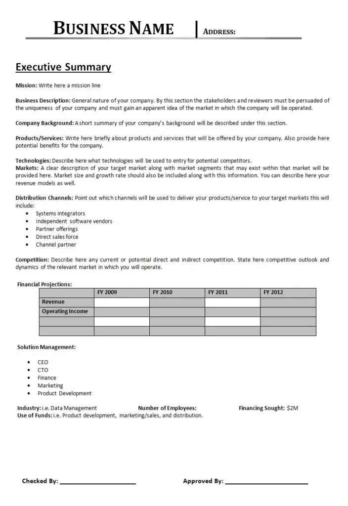 Executive Summary Template