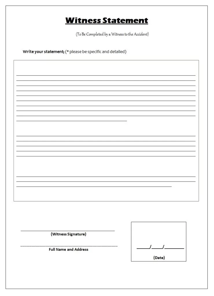 Witness Statement Template