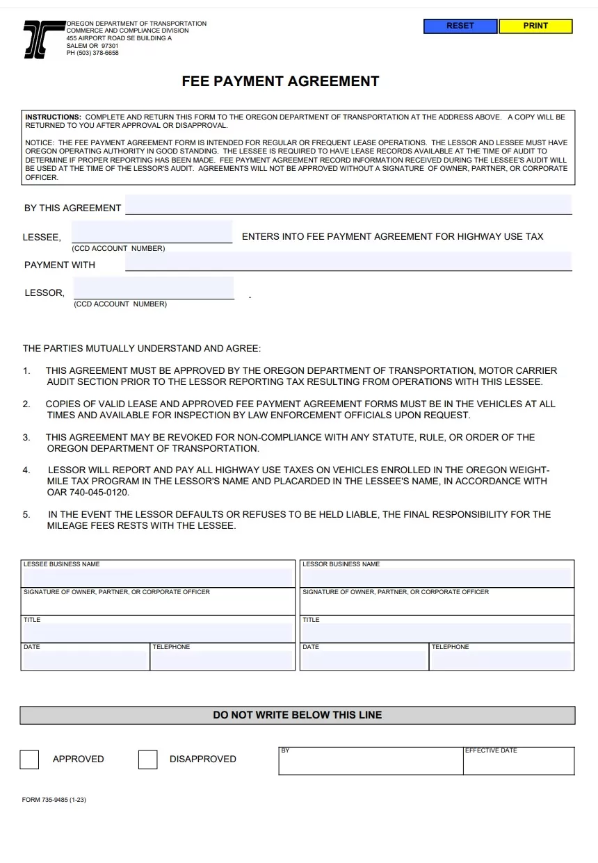 Fee Agreement Template