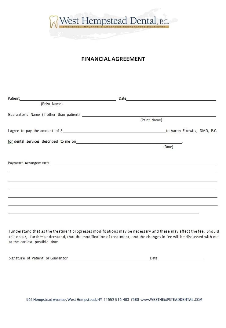 Financial Agreement Template