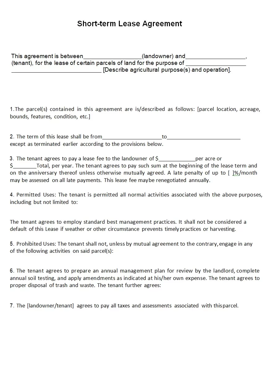 Lease Agreement Template