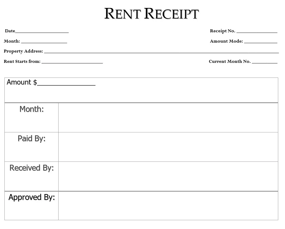 Rent Receipt Template