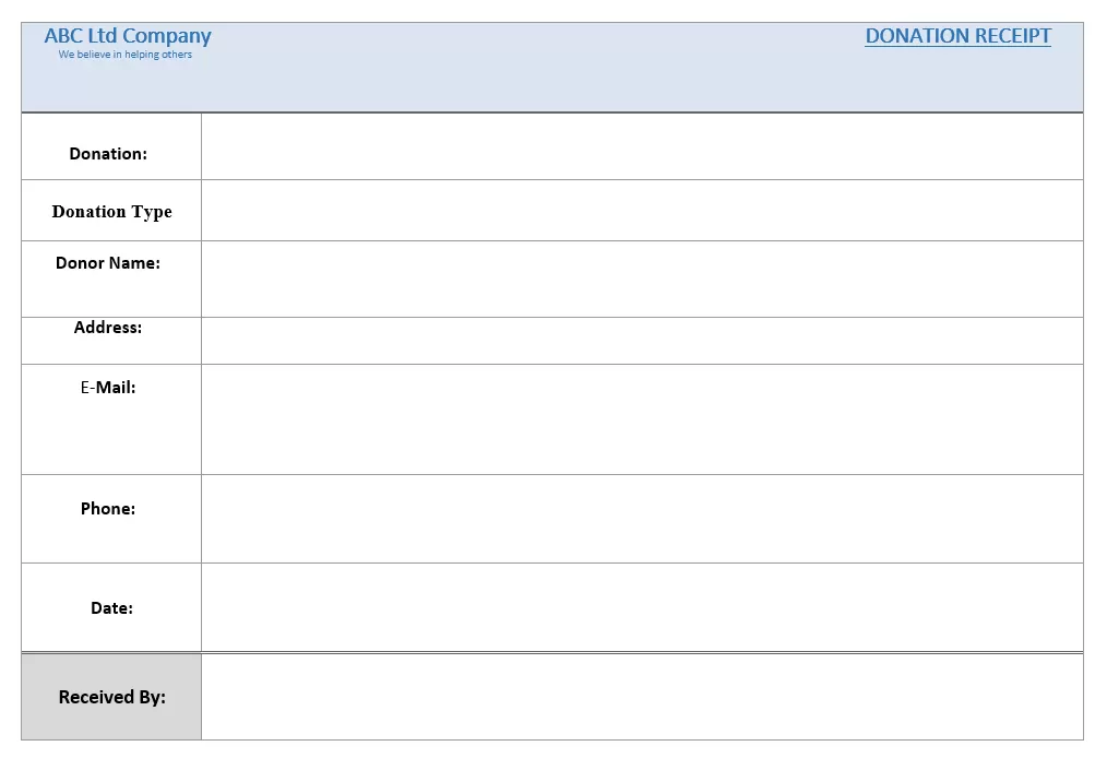 Donation Receipt Format