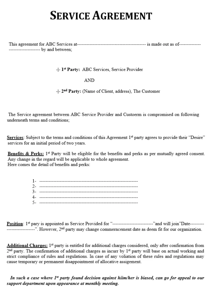 Service Agreement Template