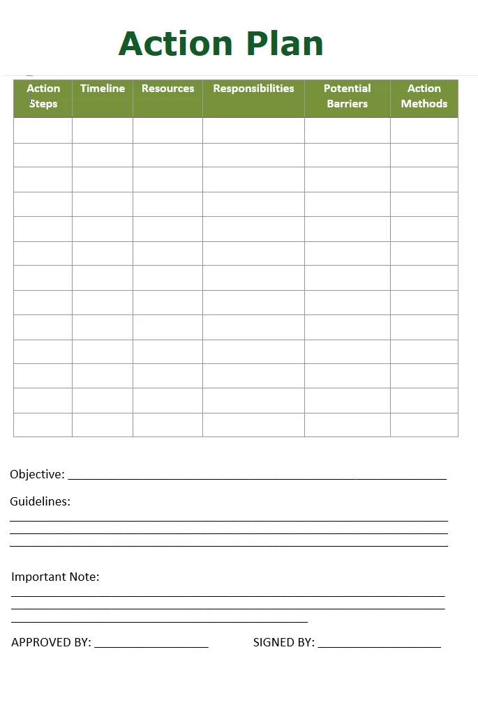 Action Planner Template