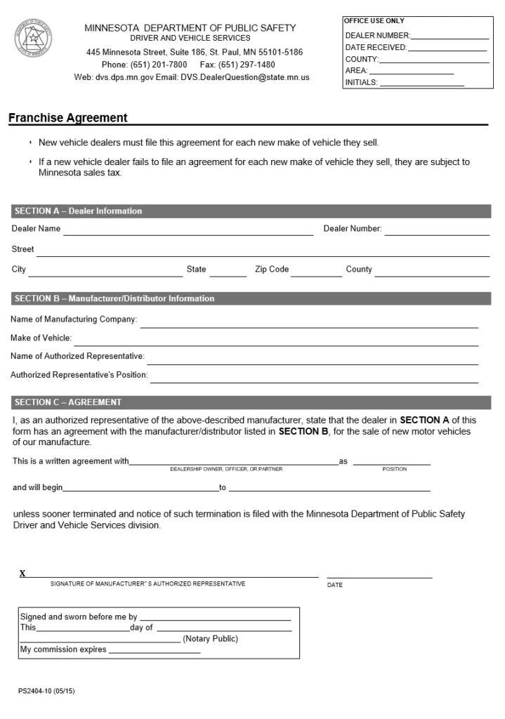 Franchise Agreement Template