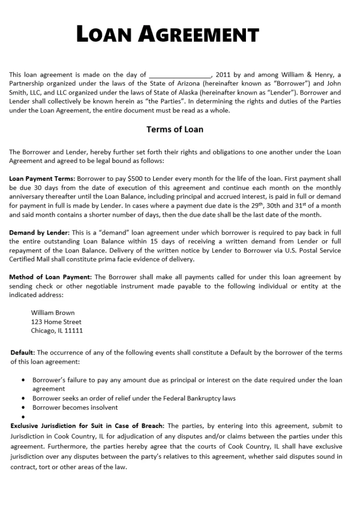 Loan Agreement Template