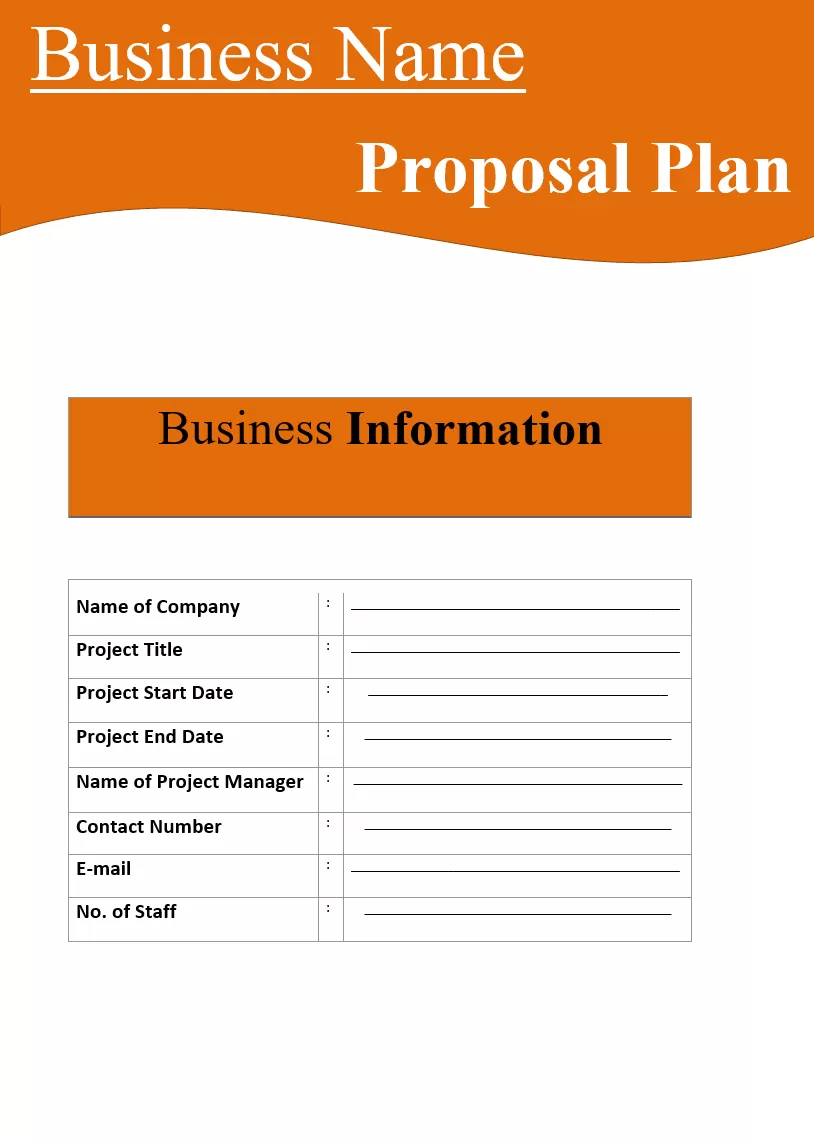 Business Proposal Plan Template