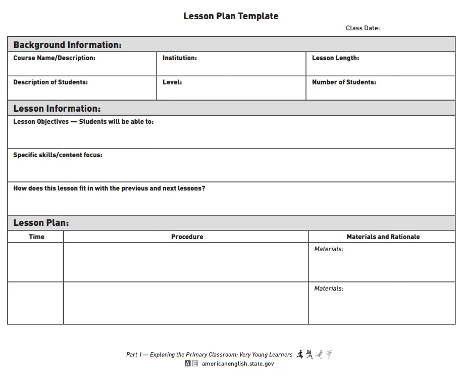 Teacher and Student Lesson Plan Template