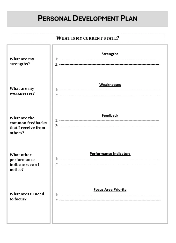 Personal Development Plan Template