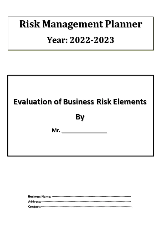 Risk Management Planner Template