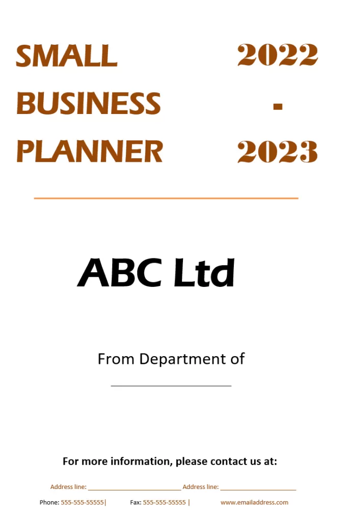 Small Business Planner Template