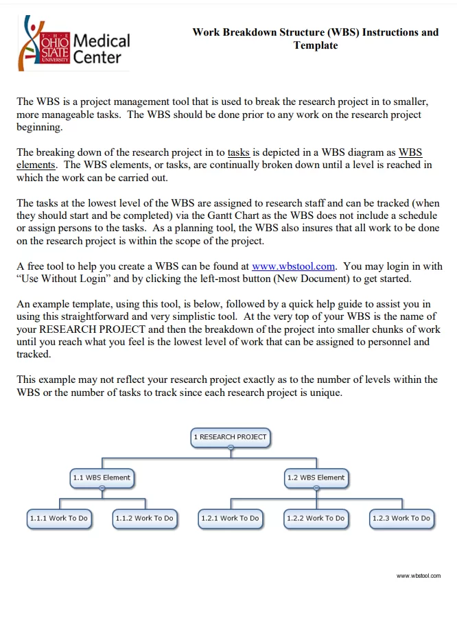 Work Breakdown Structure Sample