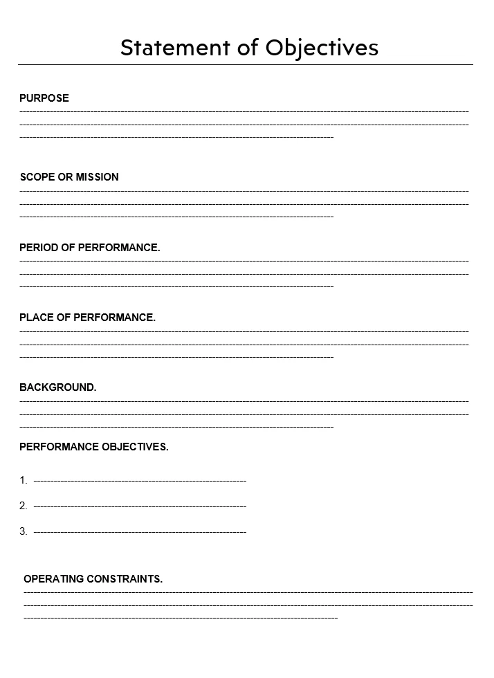 Statement of Objectives Example